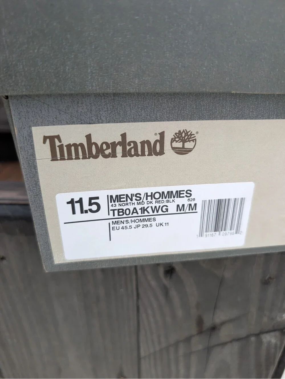 Timberland 43 North Mid Waterproof Boots Mens Size 11.5 Urban Hiking Red/Black